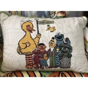 Sesame Street Throw Pillow Characters Decorative Beaded Pillow 11x17 Big Bird